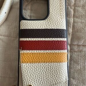 Bandolier iphone15Pro White and Brown Phone Case Premium Accessory